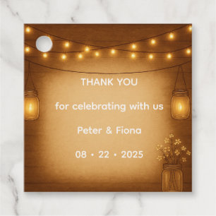 メイスン素朴ジャー結婚式の引き出物ラベル フェイバータグ