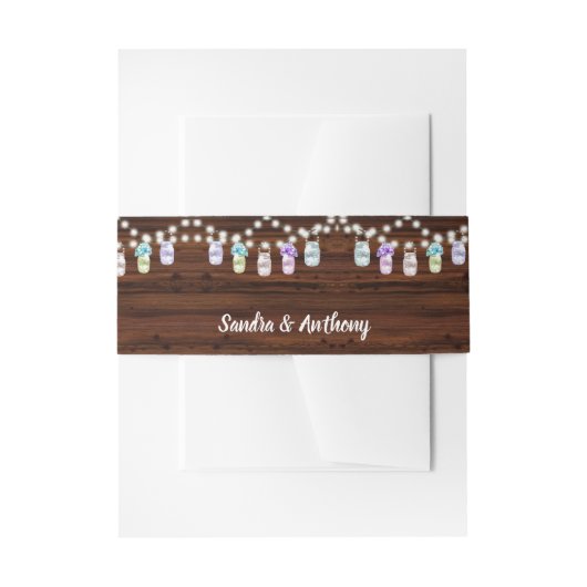 メイスン素朴ジャー結婚式招待状ベリーバンド 招待状ベリーバンド (正面例)