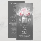 メイスン素朴ジャー結婚式 プログラム (正面/裏面)