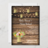 メイスン素朴ジャー蛍ひまわり糸ライト 招待状 (正面)