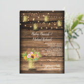 メイスン素朴ジャー蛍ひまわり糸ライト 招待状 (スタンド正面)