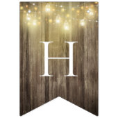 メイスン素朴ジャー&ウッドグレイン結婚ズガーデンパーティー バンティングフラッグ (第2の旗)