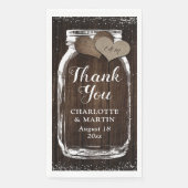 メイスン素朴ジャー・ウッド・バーラップありがとうござ結婚う (正面)