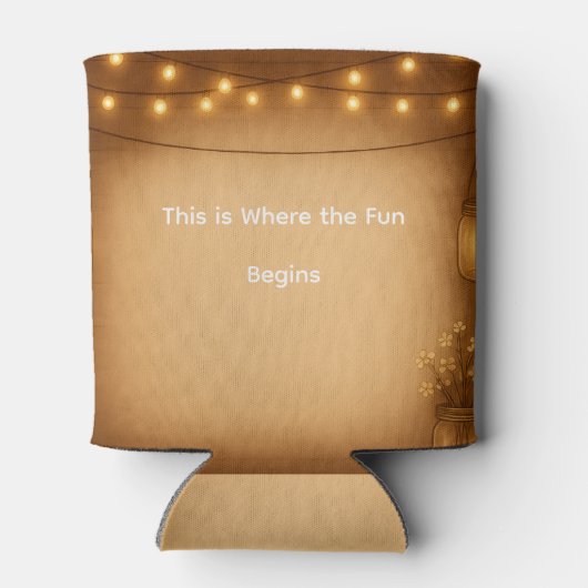 メイスン素朴ジャー&ストリングライト結婚ズ缶コール 缶クーラー (裏面)