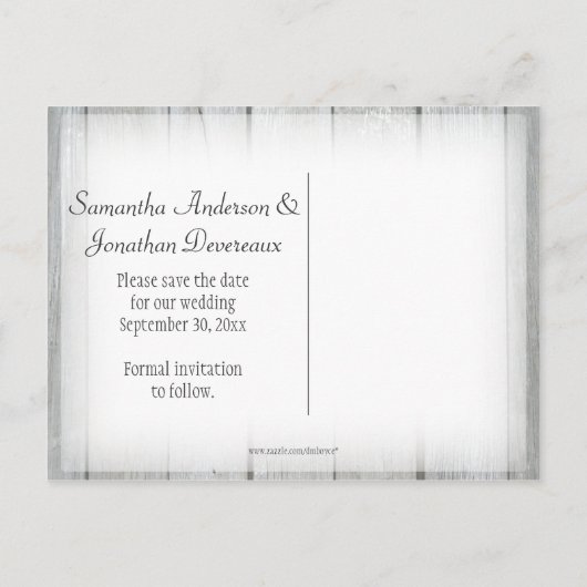 メイスン素朴ジャー・ヒマワリが日付を保存 案内ポストカード (裏面)