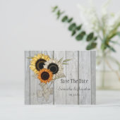 メイスン素朴ジャー・ヒマワリが日付を保存 案内ポストカード (スタンド正面)
