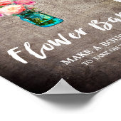 メイスン素朴ジャー&フラワーブーケ花バー ポスター (角)