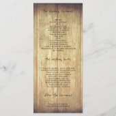 メイスン素朴ジャー・ベイビーの息の結婚式 プログラム (裏面)