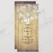 メイスン素朴ジャー・ベイビーの息の結婚式 プログラム (正面/裏面)