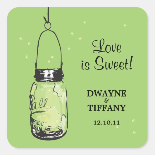 メイスン素朴ジャー&ホタル スクエアシール (正面)