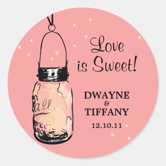 メイスン素朴ジャー・ホタル ラウンドシール (正面)