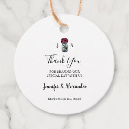 メイスン素朴ジャー・モノグラム国結婚式 フェイバータグ