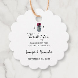 メイスン素朴ジャー・モノグラム国結婚式 フェイバータグ