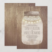 メイスン素朴ジャー・リハーサル・ディナー 招待状 (正面/裏面)