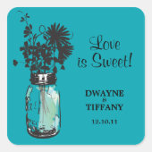 メイスン素朴ジャー&ワイルドフラワーズ スクエアシール (正面)