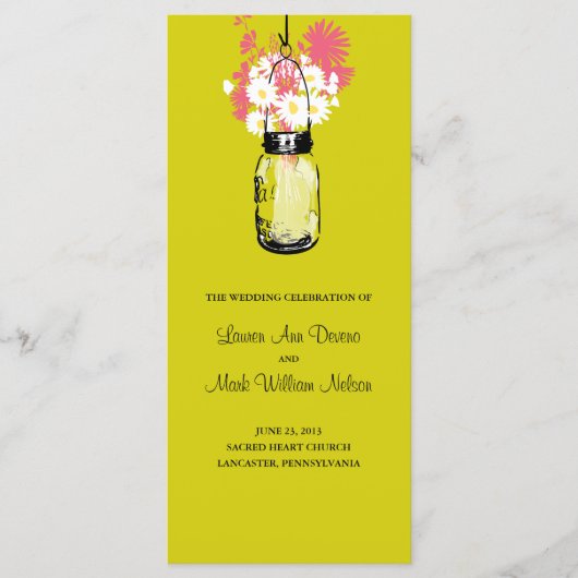 メイスン素朴ジャー・ワイルドフラワーデイジープログラム プログラム (正面)