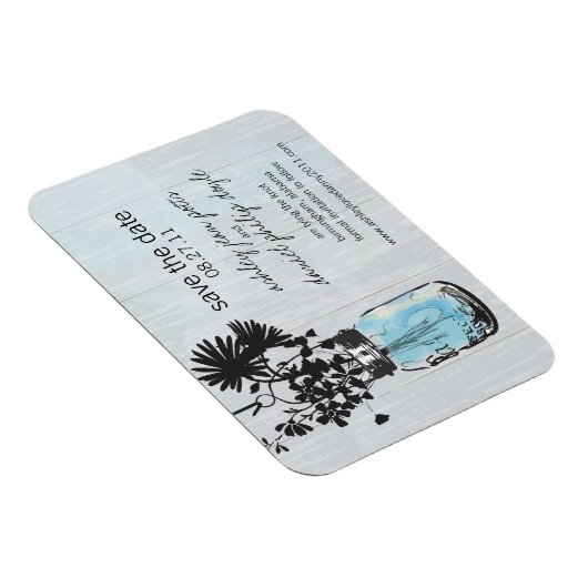 メイスン素朴ジャー&ワイルドフラワー日付を保存 マグネット (右側)