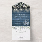 メイスン素朴・ジャースが紅葉モノグラム結婚ズ オールインワン招待状 (内側)