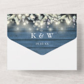 メイスン素朴・ジャースが紅葉モノグラム結婚ズ オールインワン招待状 (裏面)