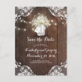 メイスン素朴・ジャー・ベイビーの息の木が日付を保存 案内ポストカード (正面)