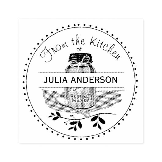 メイスン・ジャーが台所から ラバースタンプ (インプリント)