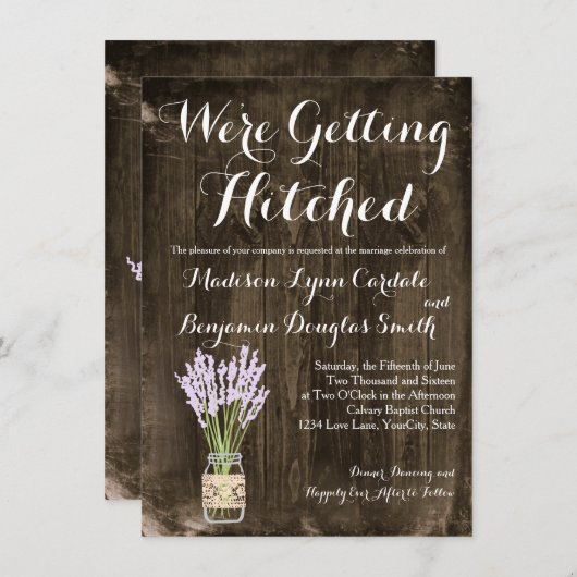 メイスン・ジャーが国の結婚式の招待状 招待状 (正面/裏面)