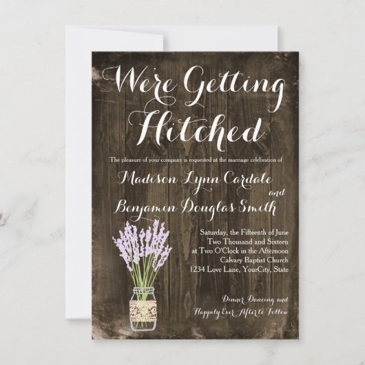 メイスン・ジャーが国の結婚式の招待状 招待状 (正面)