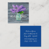 メイスン・ジャー素朴の美しいライラック スクエア名刺 (正面/裏面)