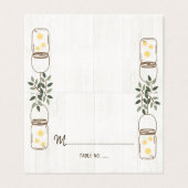 メイスン・ジャー素朴・結婚ホタルのテーブル番号 名刺 (外部フラット)