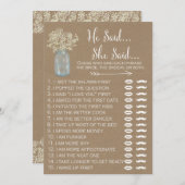 メイスン・ジャー・ベイビーの息のシャワー彼は彼女が言った (正面/裏面)