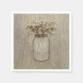 メイスン・ジャー・ベイビー素朴ズ・ブッ結婚ス スタンダードカクテルナプキン