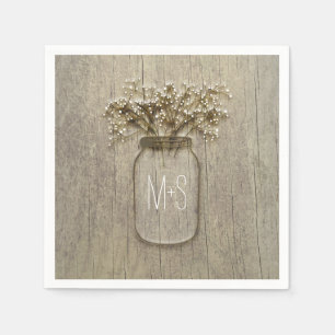 メイスン・ジャー・ベイビー素朴ズ・ブッ結婚ス スタンダードカクテルナプキン