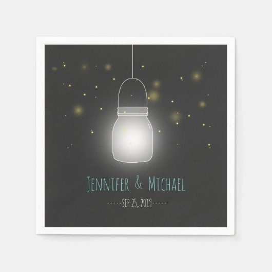 メイスン・ジャー・ホフ素朴レモダンス結婚の スタンダードカクテルナプキン (正面)