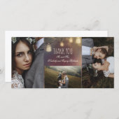 メイスン・ジャー・ライツ・ブ素朴ランズ結婚ズ サンキューカード (正面/裏面)