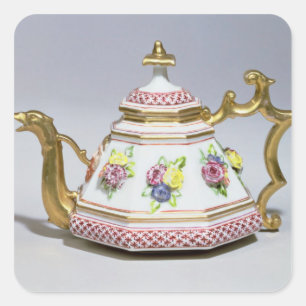 メイセン八角形茶ポット, c.1718 スクエアシール