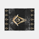 メイソニック·マインズ（黄色いスイッシュ） フリースブランケット (正面(横))