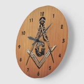 メイソニック·マインズ（黄金色） ラージ壁時計 (傾斜)