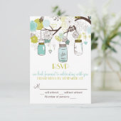 メイソンお洒落ジャースRSVP結婚式招待状 出欠カード (スタンド正面)
