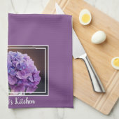 メイソンかわいらしジャーの写真に紫紫紫紫紫紫紫紫紫紫紫陽花 キッチンタオル (四つ折り)