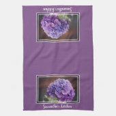 メイソンかわいらしジャーの写真に紫紫紫紫紫紫紫紫紫紫紫陽花 キッチンタオル (縦)