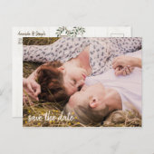 メイソンの瓶とホタル素朴の結婚式の日付を保存 案内ポストカード (正面/裏面)