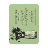 メイソンの瓶とワイルドフラワーズ日付を保存 マグネット (縦)