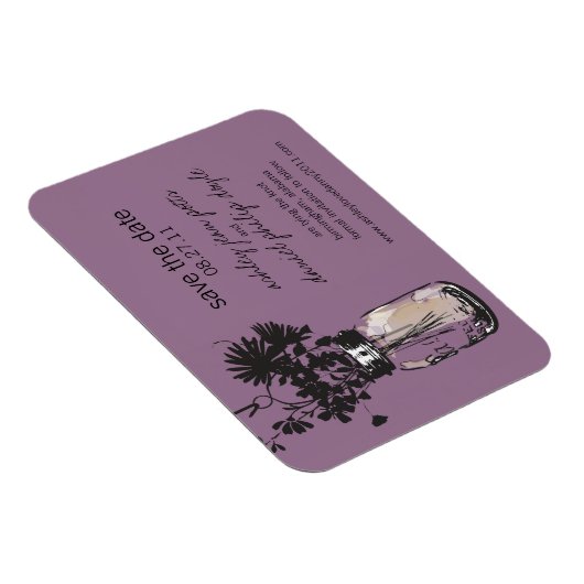 メイソンの瓶とワイルドフラワーズ日付を保存 マグネット (右側)