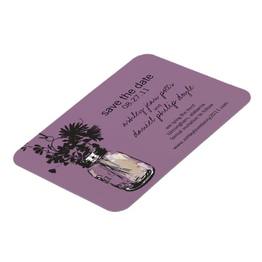 メイソンの瓶とワイルドフラワーズ日付を保存 マグネット (左側)