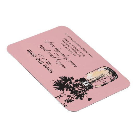 メイソンの瓶とワイルドフラワーズ日付を保存 マグネット (右側)