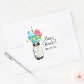 メイソンの瓶と野結婚花の ラウンドシール (封筒)