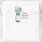 メイソンの瓶と野結婚花の ラウンドシール (バッグ)