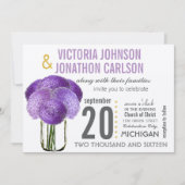 メイソンの瓶に入ったアジサイの写真 招待状 (正面)