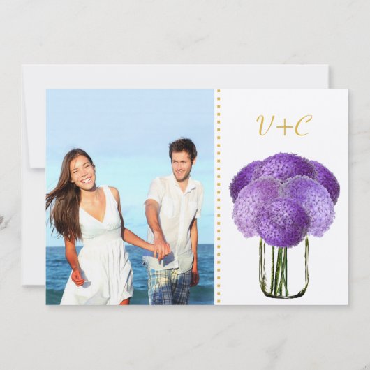 メイソンの瓶に入ったアジサイの写真 招待状 (裏面)