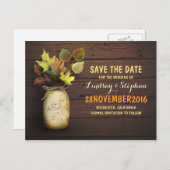 メイソンのjarと紅葉は日付はがきを保存 案内ポストカード (正面/裏面)